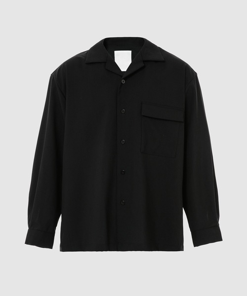 WhoWhat(フーワット)の「OPEN COLLAR SHIRT(シャツ/ブラウス・メンズ・ブラック/ラベンダー・S/M)」の1枚目の写真
