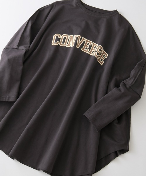 CONVERSE（コンバース）の「【ZOZOTOWN限定】CONVERSE/コンバース 裏毛リバーシブルビッグポンチョロングTシャツ（Tシャツ/カットソー・レディース・スミクロ/グレー/レッド・FREE）」の5枚目の写真