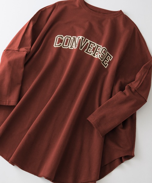 CONVERSE（コンバース）の「【ZOZOTOWN限定】CONVERSE/コンバース 裏毛リバーシブルビッグポンチョロングTシャツ（Tシャツ/カットソー・レディース・スミクロ/グレー/レッド・FREE）」の7枚目の写真