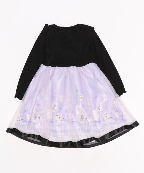 axes femme（アクシーズファム）の「トランプ×ネコ柄フリルＯＰ（ワンピース・キッズ・ワイン/ブラック・LARGE/MEDIUM/X-LARGE/XX-LARGE/SMALL）」の3枚目の写真