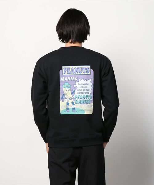 Naked Rust and other POEMS(ネイキッドラストアンドアザーポエムス)の「【Naked Rust and other POEMS】フロント & バックプリント PEANUT MANIAC スウェット(スウェット・メンズ・ブラック/ホワイト/ブルー・L/M)」の7枚目の写真