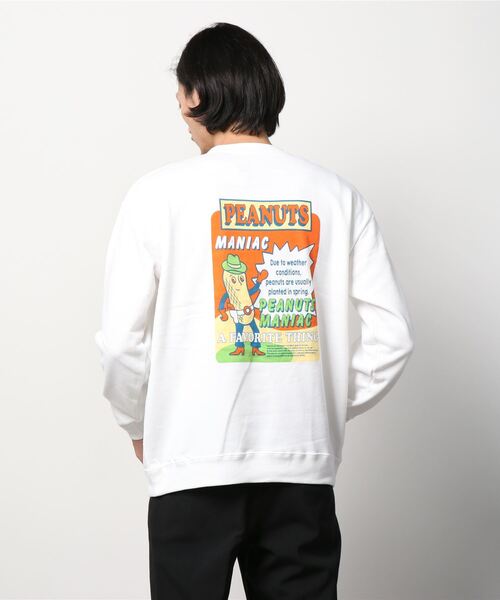 Naked Rust and other POEMS(ネイキッドラストアンドアザーポエムス)の「【Naked Rust and other POEMS】フロント & バックプリント PEANUT MANIAC スウェット(スウェット・メンズ・ブラック/ホワイト/ブルー・L/M)」の4枚目の写真
