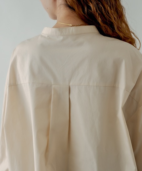 mystic(ミスティック)の「バンドカラー袖タックデザインシャツ(シャツ/ブラウス・レディース・ブラック/ベージュ/オフホワイト・FREE)」の21枚目の写真