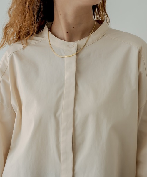 mystic(ミスティック)の「バンドカラー袖タックデザインシャツ(シャツ/ブラウス・レディース・ブラック/ベージュ/オフホワイト・FREE)」の17枚目の写真