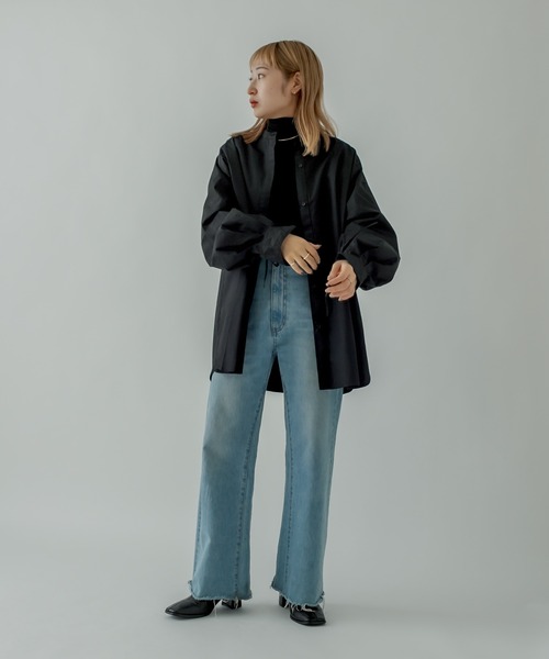 mystic(ミスティック)の「バンドカラー袖タックデザインシャツ(シャツ/ブラウス・レディース・ブラック/ベージュ/オフホワイト・FREE)」の20枚目の写真