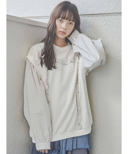 merry jenny（メリージェニー）の「ドッキングフリルトレーナー（スウェット・レディース・アイボリー/ブラック・FREE）」の19枚目の写真