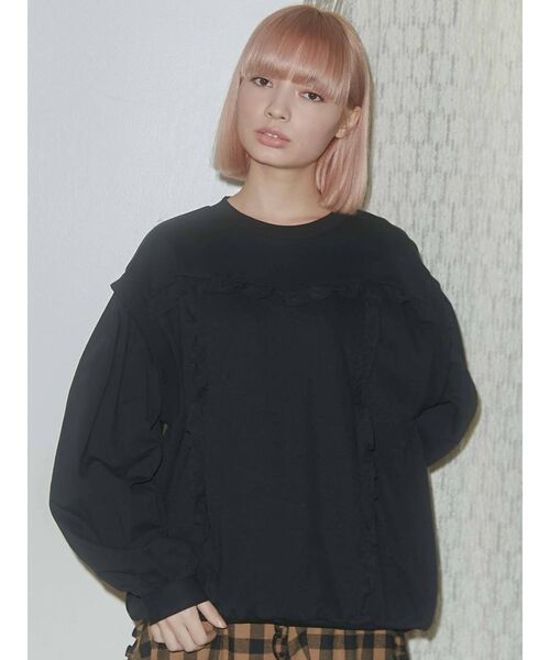 merry jenny（メリージェニー）の「ドッキングフリルトレーナー（スウェット・レディース・アイボリー/ブラック・FREE）」の20枚目の写真