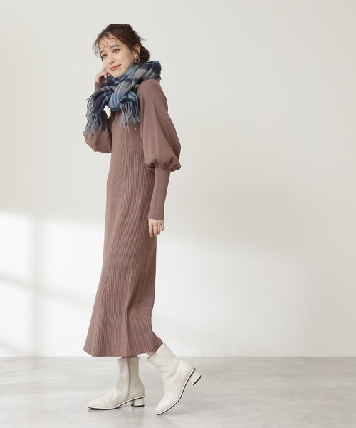 N.（N. Natural Beauty Basic）（エヌエヌナチュラルビューティーベーシック）の「◆ワイドリブマーメイドワンピース（ワンピース・レディース・ブラック/モカ/グレイッシュブルー・MEDIUM）」の10枚目の写真