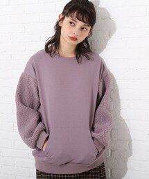 Cutie Blonde | 【S-L】袖ステッチボアプルオーバー(スウェット)