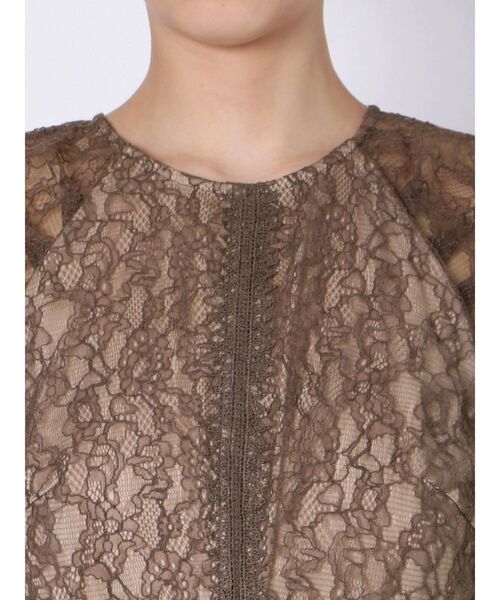 LAGUNAMOON（ラグナムーン）の「LADYショルダーギャザーレースマキシワンピース（ドレス・レディース・ブラック/モカ・MEDIUM/SMALL）」の7枚目の写真