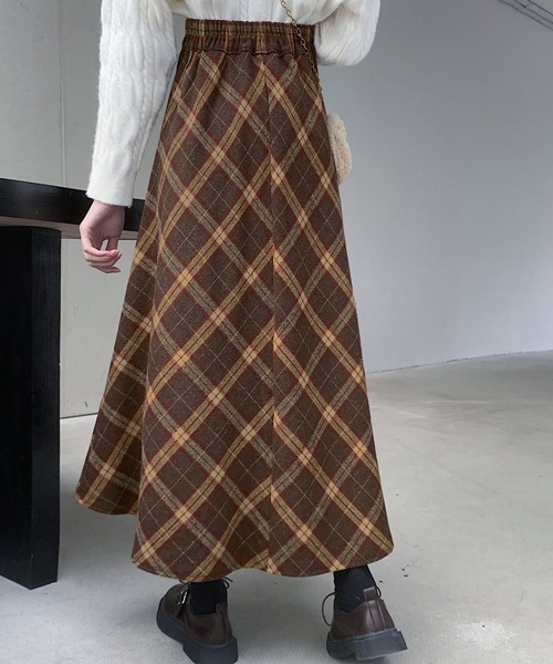 セール】レディース 秋冬チェック柄フレアスカート（スカート）｜DAY