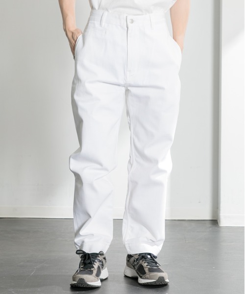 STUDIO NICHOLSON(スタジオニコルソン)の「スタジオニコルソン STUDIO NICHOLSON / BILL SELVEDGE DENIM FLAT FRONT TAPERED DENIM(その他パンツ・メンズ・ホワイト・SMALL)」の1枚目の写真