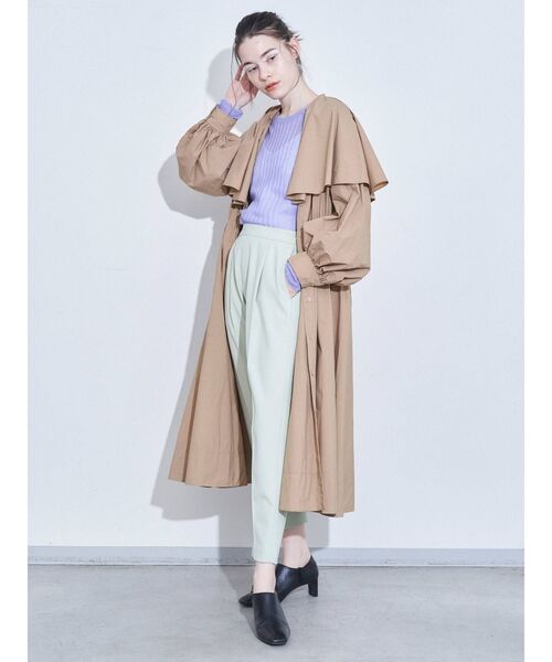 ELENDEEK（エレンディーク）の「シアーリブニット（ニット/セーター・レディース・ライトベージュ/ブラック/ラベンダー・FREE）」の5枚目の写真