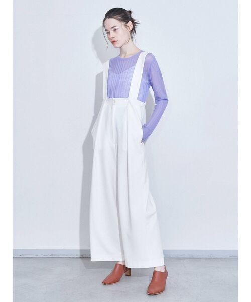 ELENDEEK（エレンディーク）の「シアーリブニット（ニット/セーター・レディース・ライトベージュ/ブラック/ラベンダー・FREE）」の11枚目の写真