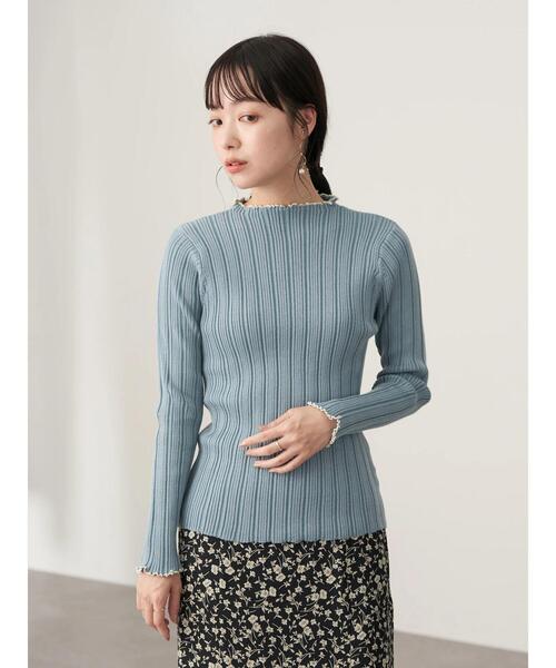 earth music&ecology（アースミュージックアンドエコロジー）の「ランダムリブニットプルオーバー＊（ニット/セーター・レディース・ブラック/サックスブルー/アイボリー/モカ・S/M）」の13枚目の写真