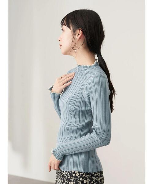 earth music&ecology（アースミュージックアンドエコロジー）の「ランダムリブニットプルオーバー＊（ニット/セーター・レディース・ブラック/サックスブルー/アイボリー/モカ・S/M）」の14枚目の写真