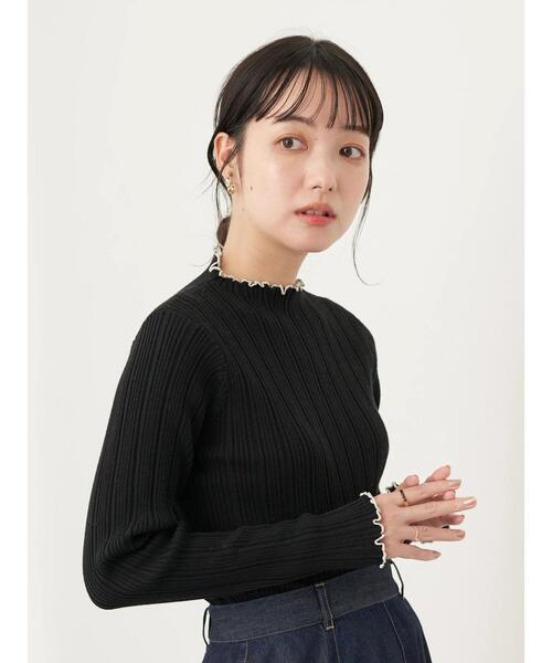 earth music&ecology（アースミュージックアンドエコロジー）の「ランダムリブニットプルオーバー＊（ニット/セーター・レディース・ブラック/サックスブルー/アイボリー/モカ・S/M）」の16枚目の写真