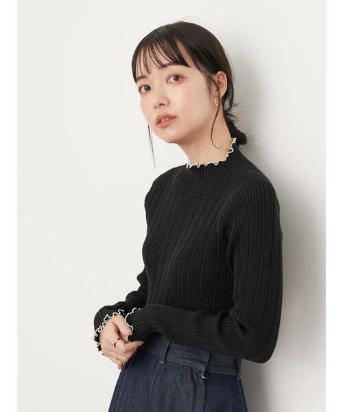 earth music&ecology（アースミュージックアンドエコロジー）の「ランダムリブニットプルオーバー＊（ニット/セーター・レディース・ブラック/サックスブルー/アイボリー/モカ・S/M）」の17枚目の写真