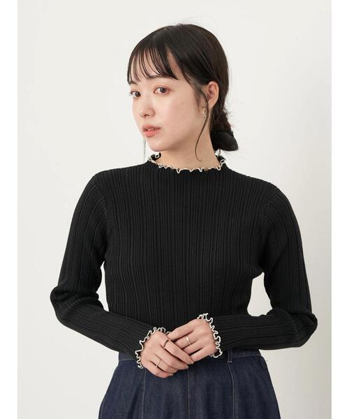 earth music&ecology（アースミュージックアンドエコロジー）の「ランダムリブニットプルオーバー＊（ニット/セーター・レディース・ブラック/サックスブルー/アイボリー/モカ・S/M）」の18枚目の写真