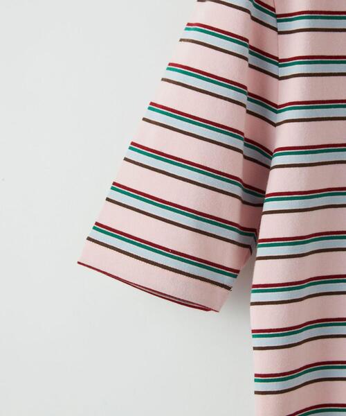 CITEN（シテン）の「＜CITEN（シテン）＞マルチボーダー ショートスリーブ Tシャツ（Tシャツ/カットソー・レディース・ダークブラウン/オフホワイト/ライトピンク・FREE）」の6枚目の写真