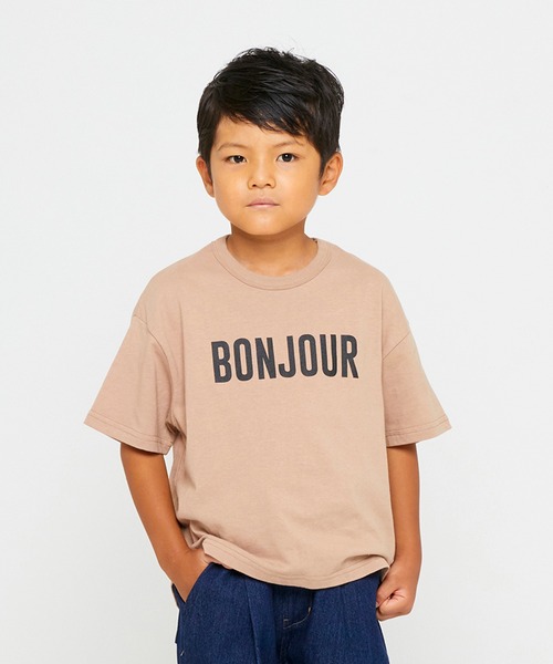 FOV（フォブ）の「フォブ BONJOUR ラウンド Tシャツ（Tシャツ/カットソー・キッズ・ブラック/ベージュ/グレー・S/L/F/XL/M）」の3枚目の写真