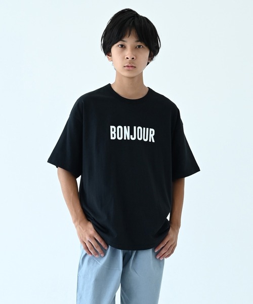 FOV（フォブ）の「フォブ BONJOUR ラウンド Tシャツ（Tシャツ/カットソー・キッズ・ブラック/ベージュ/グレー・S/L/F/XL/M）」の8枚目の写真