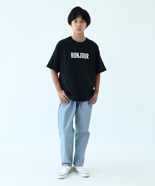 FOV（フォブ）の「フォブ BONJOUR ラウンド Tシャツ（Tシャツ/カットソー・キッズ・ブラック/ベージュ/グレー・S/L/F/XL/M）」の9枚目の写真