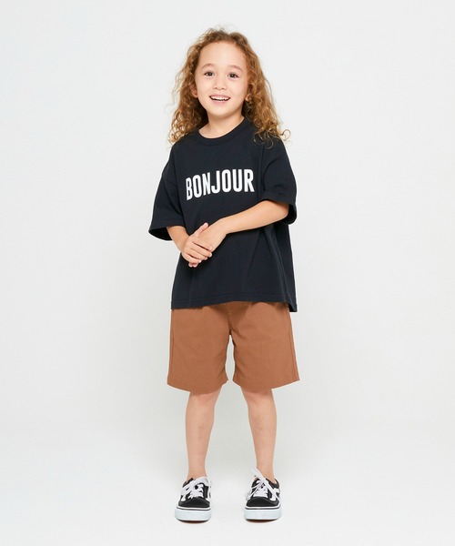 FOV（フォブ）の「フォブ BONJOUR ラウンド Tシャツ（Tシャツ/カットソー・キッズ・ブラック/ベージュ/グレー・S/L/F/XL/M）」の4枚目の写真