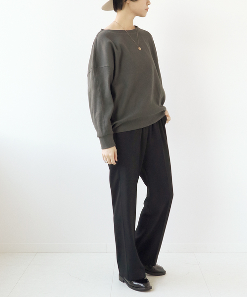 Simplicite（サンプリシテ）の「コットンリブドルマンプルオーバー（Tシャツ/カットソー・レディース・グリーン/ブラック/ホワイト・FREE）」の7枚目の写真