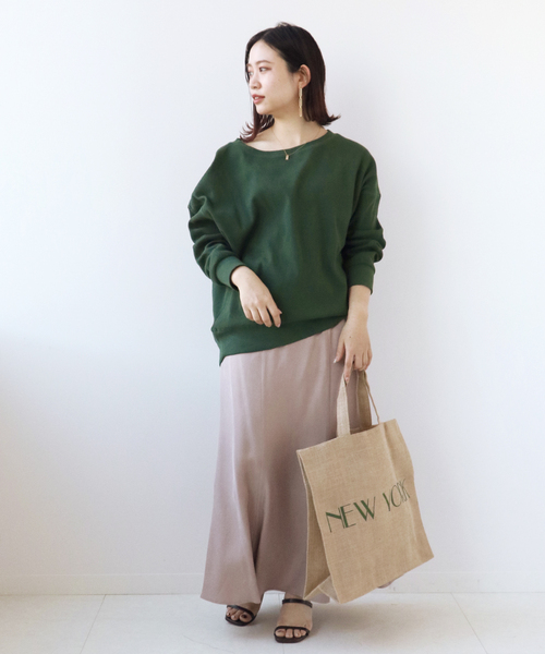 Simplicite（サンプリシテ）の「コットンリブドルマンプルオーバー（Tシャツ/カットソー・レディース・グリーン/ブラック/ホワイト・FREE）」の12枚目の写真