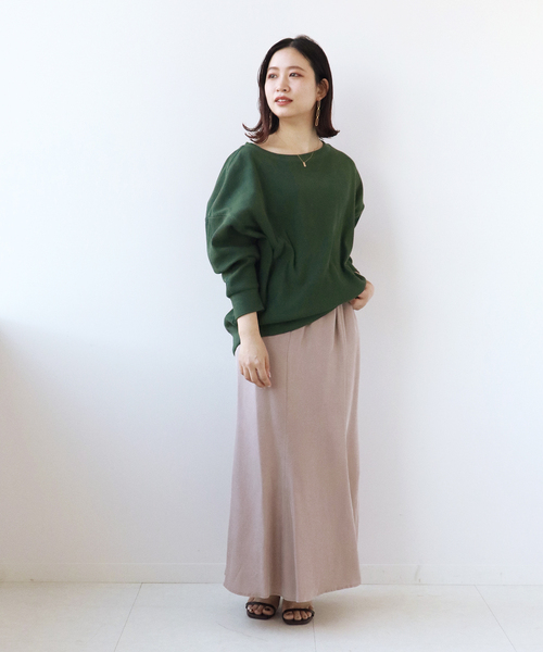 Simplicite（サンプリシテ）の「コットンリブドルマンプルオーバー（Tシャツ/カットソー・レディース・グリーン/ブラック/ホワイト・FREE）」の17枚目の写真