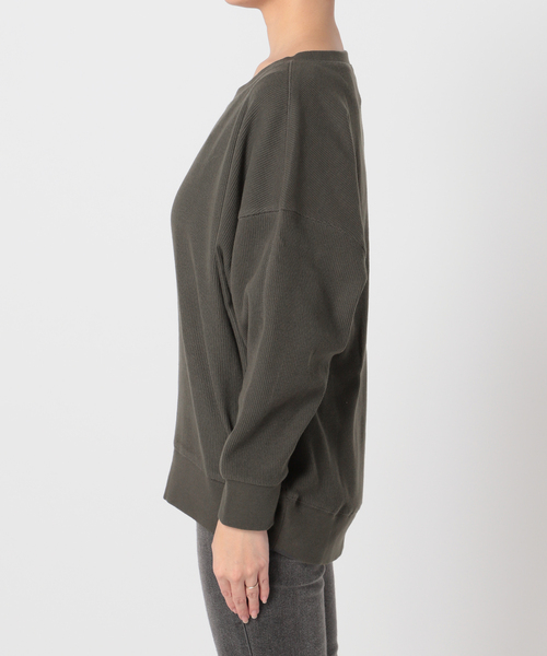 Simplicite（サンプリシテ）の「コットンリブドルマンプルオーバー（Tシャツ/カットソー・レディース・グリーン/ブラック/ホワイト・FREE）」の19枚目の写真