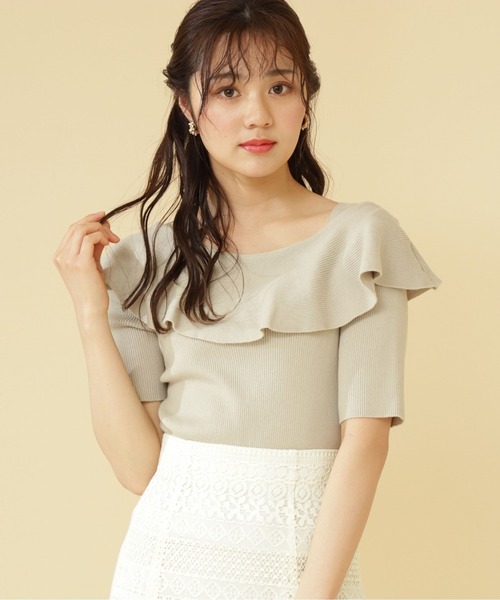 PROPORTION BODY DRESSING(プロポーションボディドレッシング)の「【美人百花5月号掲載 宇垣美里さん着用商品】ケープカラーリブニット / 1212170401(ニット/セーター・レディース・オフホワイト/ライトグリーン/ネイビー・MEDIUM/SMALL)」の17枚目の写真