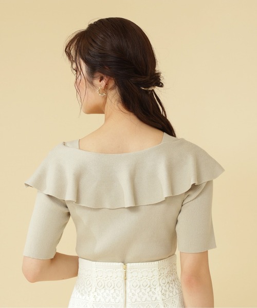 PROPORTION BODY DRESSING(プロポーションボディドレッシング)の「【美人百花5月号掲載 宇垣美里さん着用商品】ケープカラーリブニット / 1212170401(ニット/セーター・レディース・オフホワイト/ライトグリーン/ネイビー・MEDIUM/SMALL)」の8枚目の写真