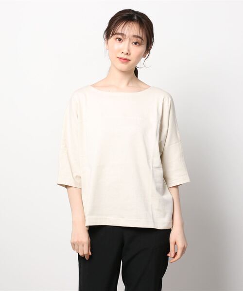 Mac-House(マックハウス)の「ORGABITS オーガビッツ ドルマン切り替えTシャツ(Tシャツ/カットソー・レディース・ブラウン/レッド/アイボリー/チャコール・フリー)」の22枚目の写真