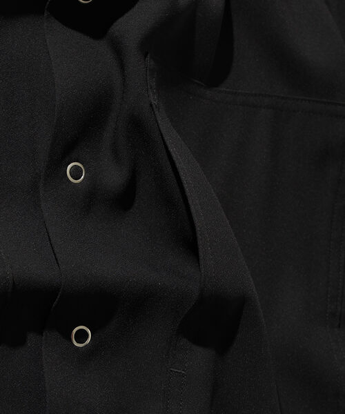 BEAMS LIGHTS(ビームスライツ)の「BEAMS LIGHTS /ジョーゼット スクエアポケット シャツ(シャツ/ブラウス・メンズ・ブラック/オリーブ・SMALL/MEDIUM/LARGE)」の4枚目の写真