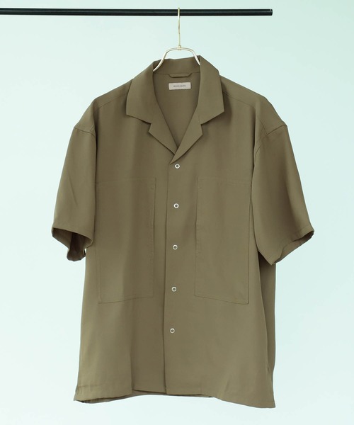 BEAMS LIGHTS(ビームスライツ)の「BEAMS LIGHTS /ジョーゼット スクエアポケット シャツ(シャツ/ブラウス・メンズ・ブラック/オリーブ・SMALL/MEDIUM/LARGE)」の1枚目の写真