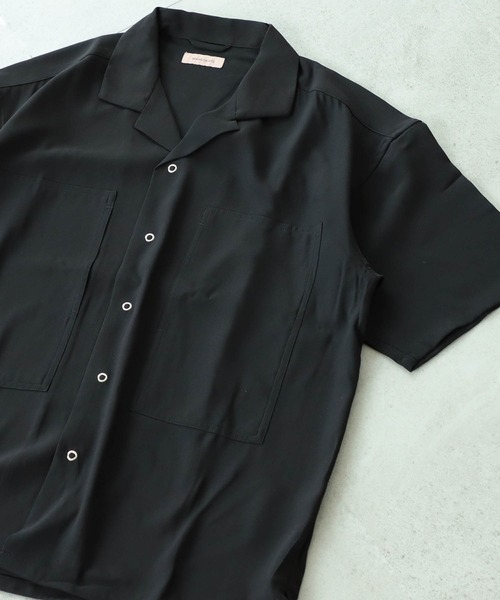 BEAMS LIGHTS(ビームスライツ)の「BEAMS LIGHTS /ジョーゼット スクエアポケット シャツ(シャツ/ブラウス・メンズ・ブラック/オリーブ・SMALL/MEDIUM/LARGE)」の2枚目の写真
