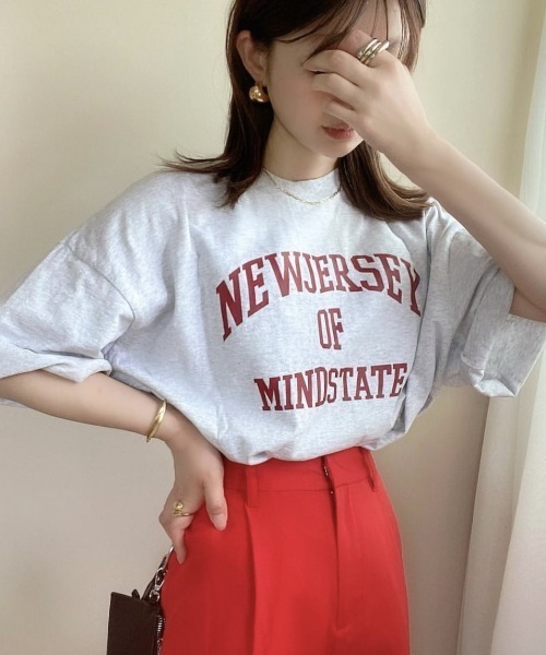 WEGO（ウィゴー）の「WEGO/ヘビーウエイト ユニバーサルカレッジBIGT（Tシャツ/カットソー・メンズ・ダークグリーン/ネイビー/オートミール/グレー系その他/スミクロ・MEDIUM/LARGE）」の3枚目の写真