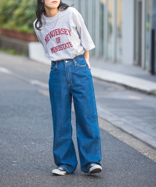 WEGO（ウィゴー）の「WEGO/ヘビーウエイト ユニバーサルカレッジBIGT（Tシャツ/カットソー・メンズ・ダークグリーン/ネイビー/オートミール/グレー系その他/スミクロ・MEDIUM/LARGE）」の10枚目の写真