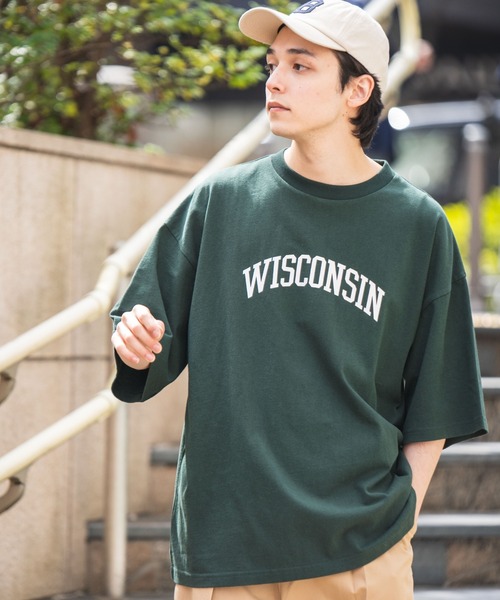 WEGO（ウィゴー）の「WEGO/ヘビーウエイト ユニバーサルカレッジBIGT（Tシャツ/カットソー・メンズ・ダークグリーン/ネイビー/オートミール/グレー系その他/スミクロ・MEDIUM/LARGE）」の18枚目の写真