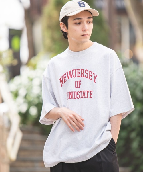 WEGO（ウィゴー）の「WEGO/ヘビーウエイト ユニバーサルカレッジBIGT（Tシャツ/カットソー・メンズ・ダークグリーン/ネイビー/オートミール/グレー系その他/スミクロ・MEDIUM/LARGE）」の6枚目の写真