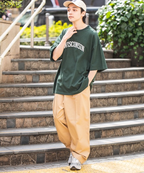 WEGO（ウィゴー）の「WEGO/ヘビーウエイト ユニバーサルカレッジBIGT（Tシャツ/カットソー・メンズ・ダークグリーン/ネイビー/オートミール/グレー系その他/スミクロ・MEDIUM/LARGE）」の20枚目の写真