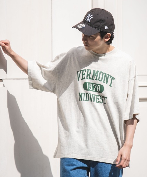 WEGO（ウィゴー）の「WEGO/ヘビーウエイト ユニバーサルカレッジBIGT（Tシャツ/カットソー・メンズ・ダークグリーン/ネイビー/オートミール/グレー系その他/スミクロ・MEDIUM/LARGE）」の11枚目の写真