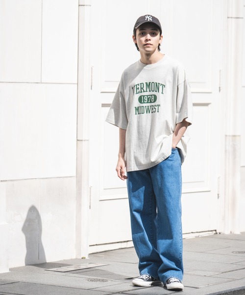 WEGO（ウィゴー）の「WEGO/ヘビーウエイト ユニバーサルカレッジBIGT（Tシャツ/カットソー・メンズ・ダークグリーン/ネイビー/オートミール/グレー系その他/スミクロ・MEDIUM/LARGE）」の13枚目の写真