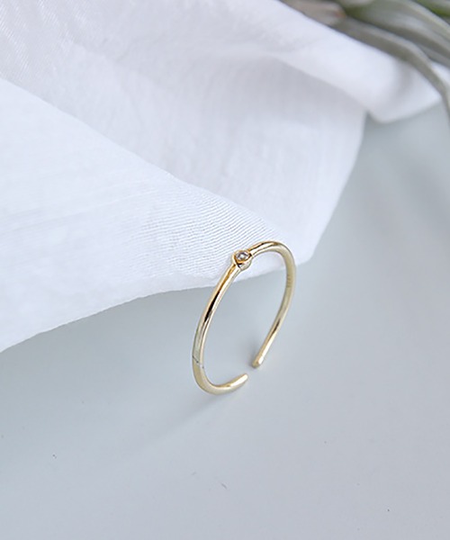 ABBEY MARKET(アビーマーケット)の「Silver925 シルバーリング シンプルリング キュービックジルコニア(リング・レディース・ゴールド/ピンクゴールド/シルバー・FREE)」の1枚目の写真