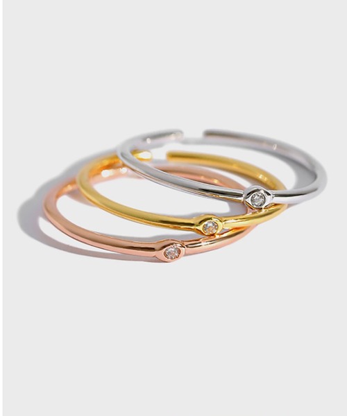 ABBEY MARKET(アビーマーケット)の「Silver925 シルバーリング シンプルリング キュービックジルコニア(リング・レディース・ゴールド/ピンクゴールド/シルバー・FREE)」の9枚目の写真