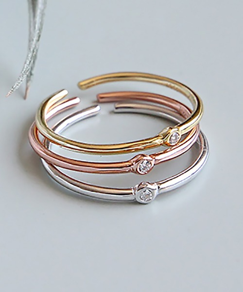 ABBEY MARKET(アビーマーケット)の「Silver925 シルバーリング シンプルリング キュービックジルコニア(リング・レディース・ゴールド/ピンクゴールド/シルバー・FREE)」の10枚目の写真