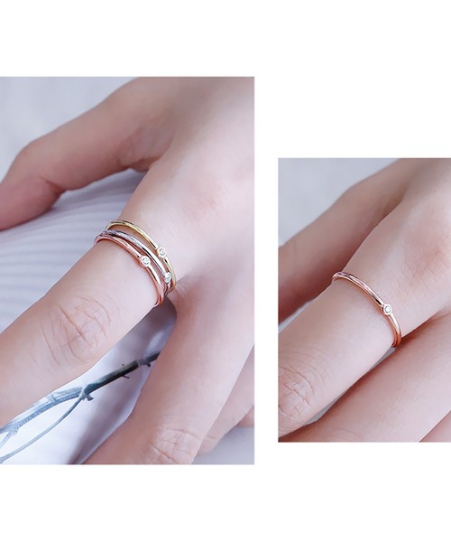 ABBEY MARKET(アビーマーケット)の「Silver925 シルバーリング シンプルリング キュービックジルコニア(リング・レディース・ゴールド/ピンクゴールド/シルバー・FREE)」の8枚目の写真