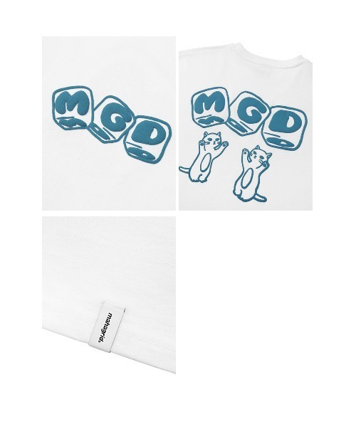 MAHAGRID（マハグリッド）の「A'GEM/9 × .kom『mahagrid/マハグリッド』MGD DICE TEE/マハグリッド ダイス Tシャツ 半袖 カットソー（Tシャツ/カットソー・レディース・ホワイト/チャコールグレー/イエロー・M/L）」の10枚目の写真